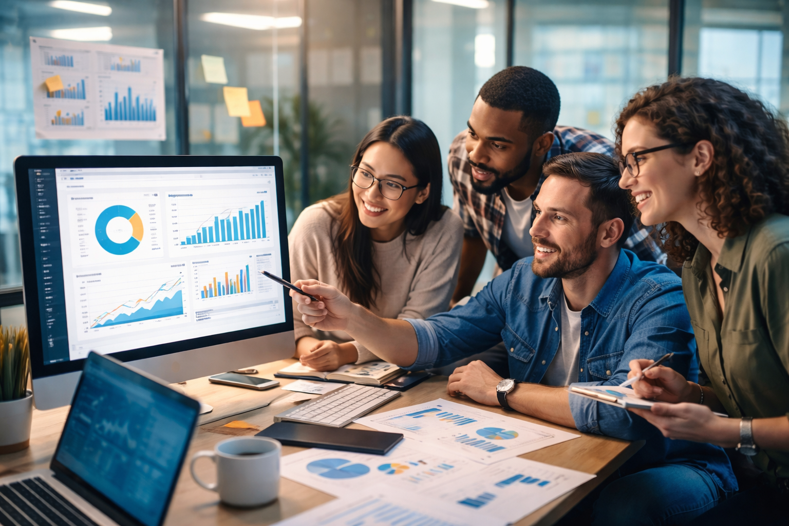 Data analytics team working